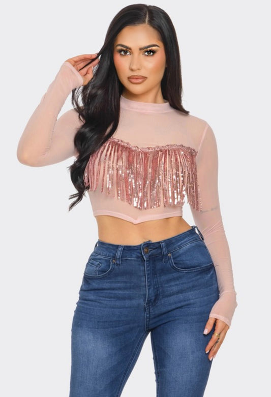 Estela Mesh Crop Top