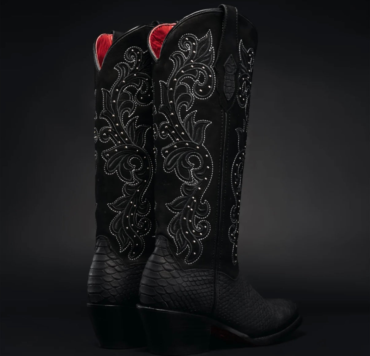 WOMEN'S BLACK WIDOW PYTHON TRIBUTE MIDNIGHT SNIP TOE