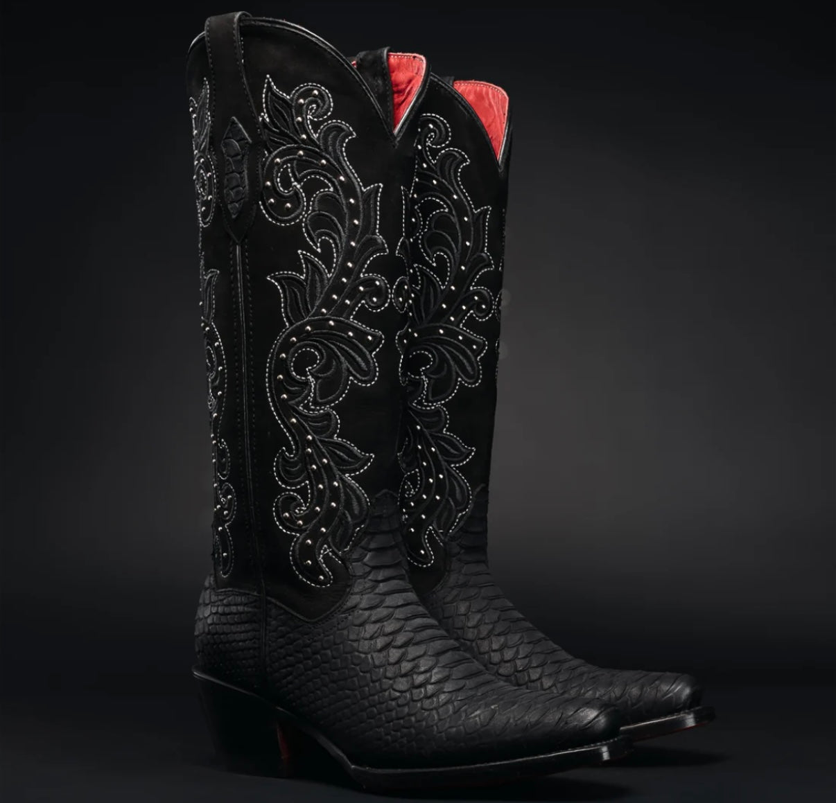 WOMEN'S BLACK WIDOW PYTHON TRIBUTE MIDNIGHT SNIP TOE