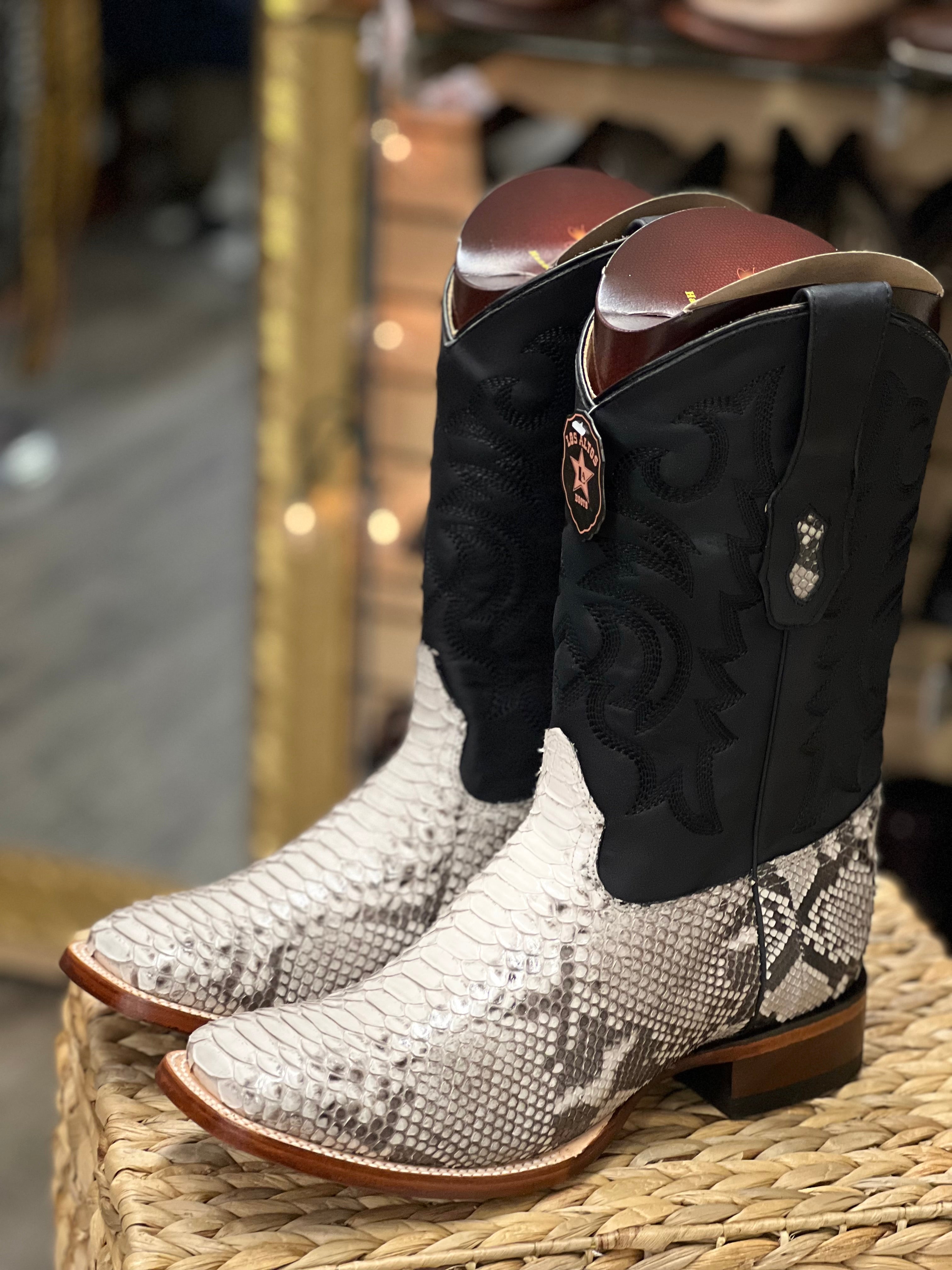 Snakeskin boots mens square toe online